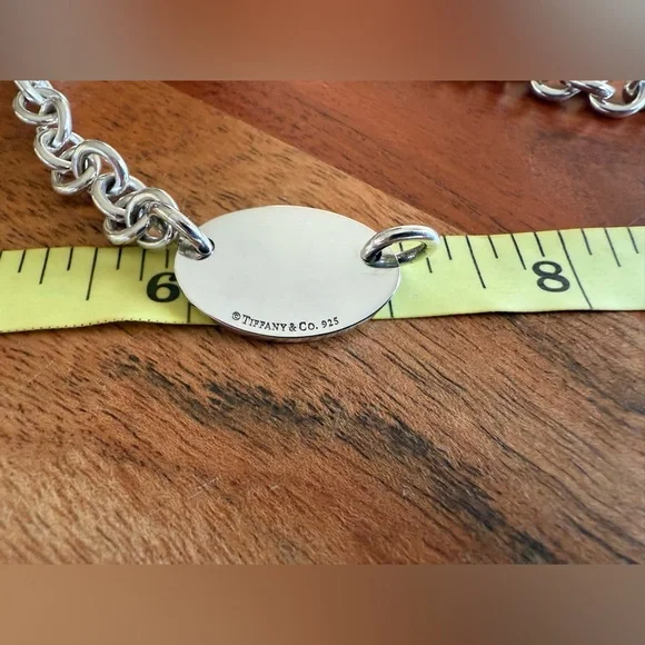 Modern Version Tiffany&Co. Please Return To Oval Tag Necklace 15.25” - Picture 8 of 9